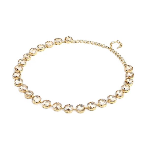 Champagne Glass Tennis Necklace 20-22 Inches in Goldtone NWT - Picture 1 of 6